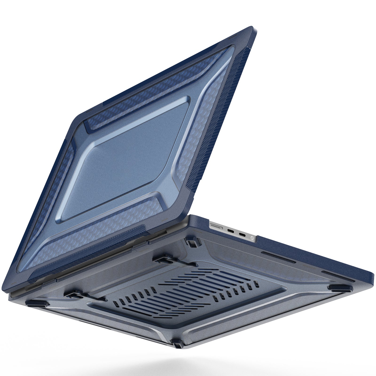 For MacBook Pro 16 inch (2021) A2485 M1 Pro / M1 Max Kickstand Shockproof Laptop Case Hard PC Soft TPU Protective Cover - Sapphire For MacBook Pro 16 inch (2021) A2485 M1 Pro / M1 Max Kickstand Shockproof Laptop Case Hard PC Soft TPU Protective Cover - Sapphire
